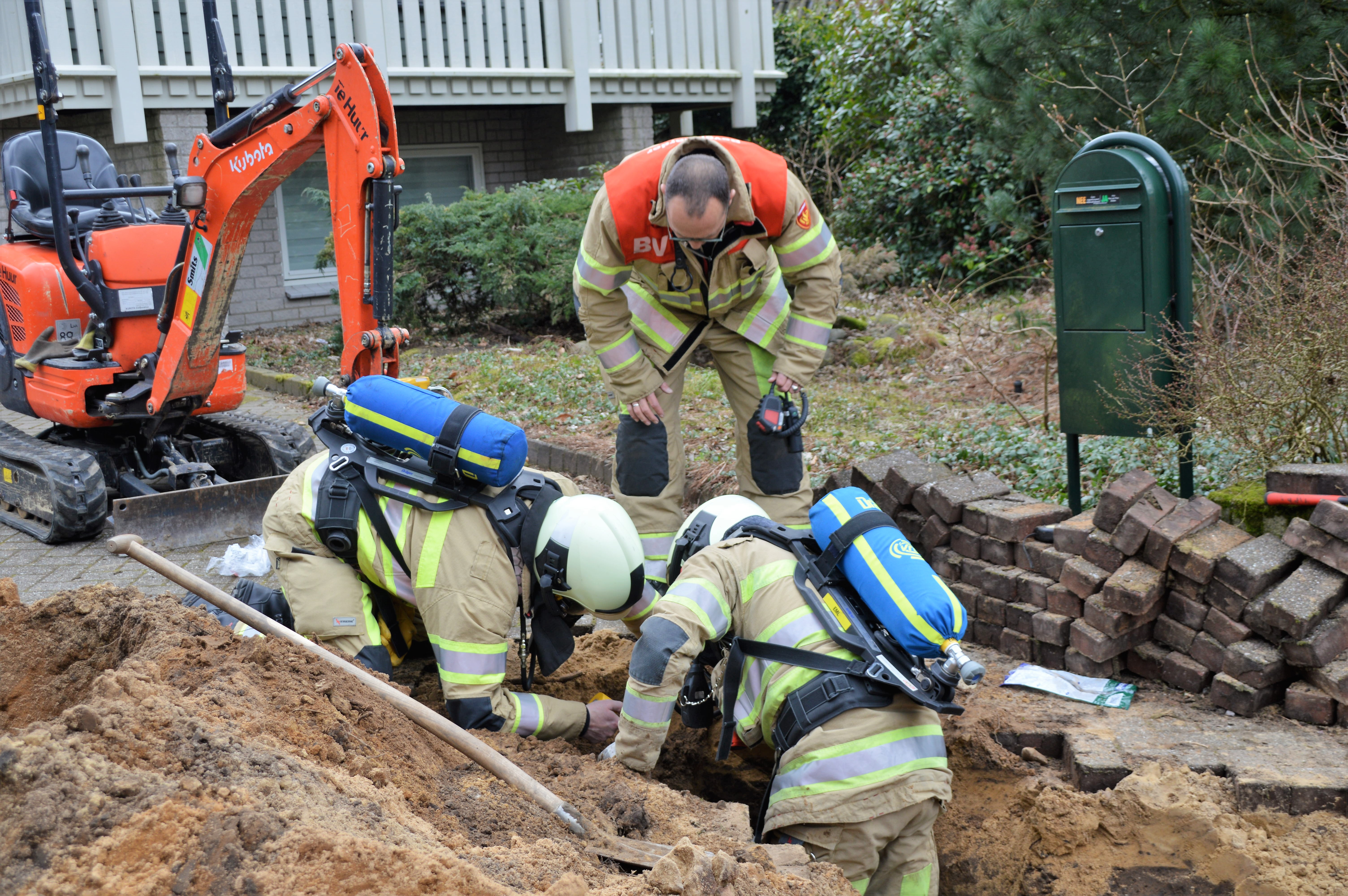 Gaslek bij vervangen riolering