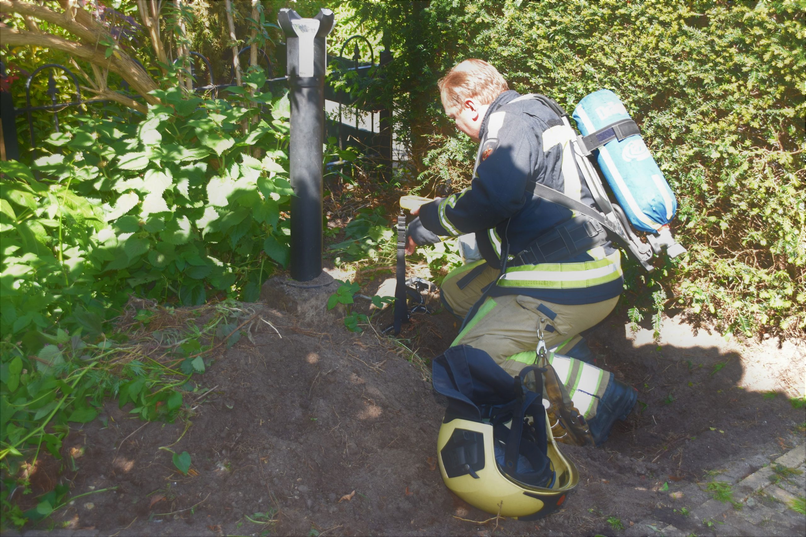 Steekvlam bij graafwerk in tuin