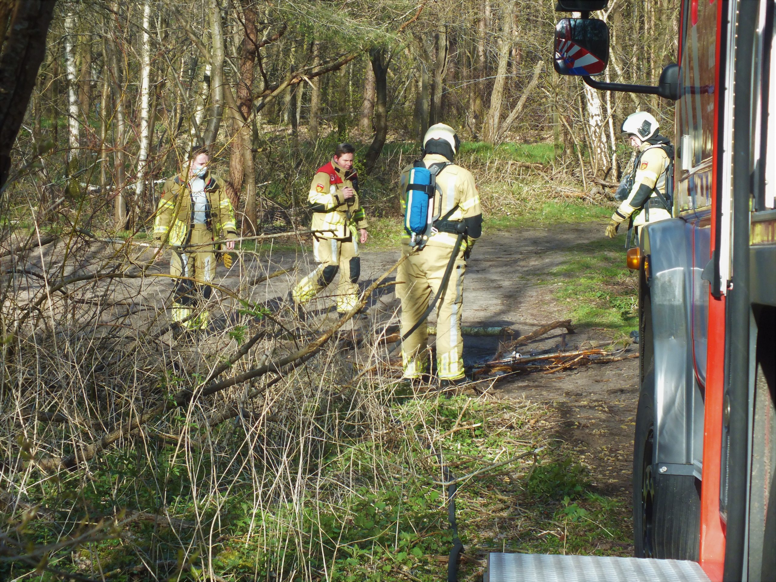 Brandje op crosspad