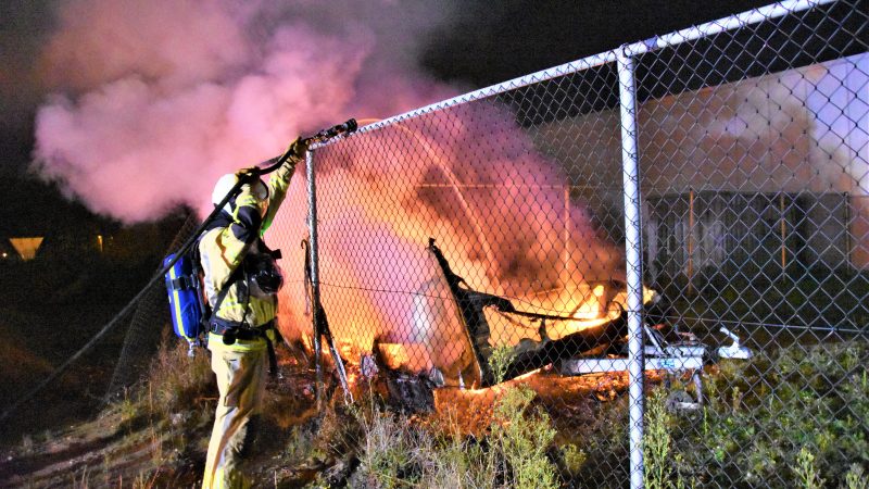 Caravan afgebrand op buitenstalling