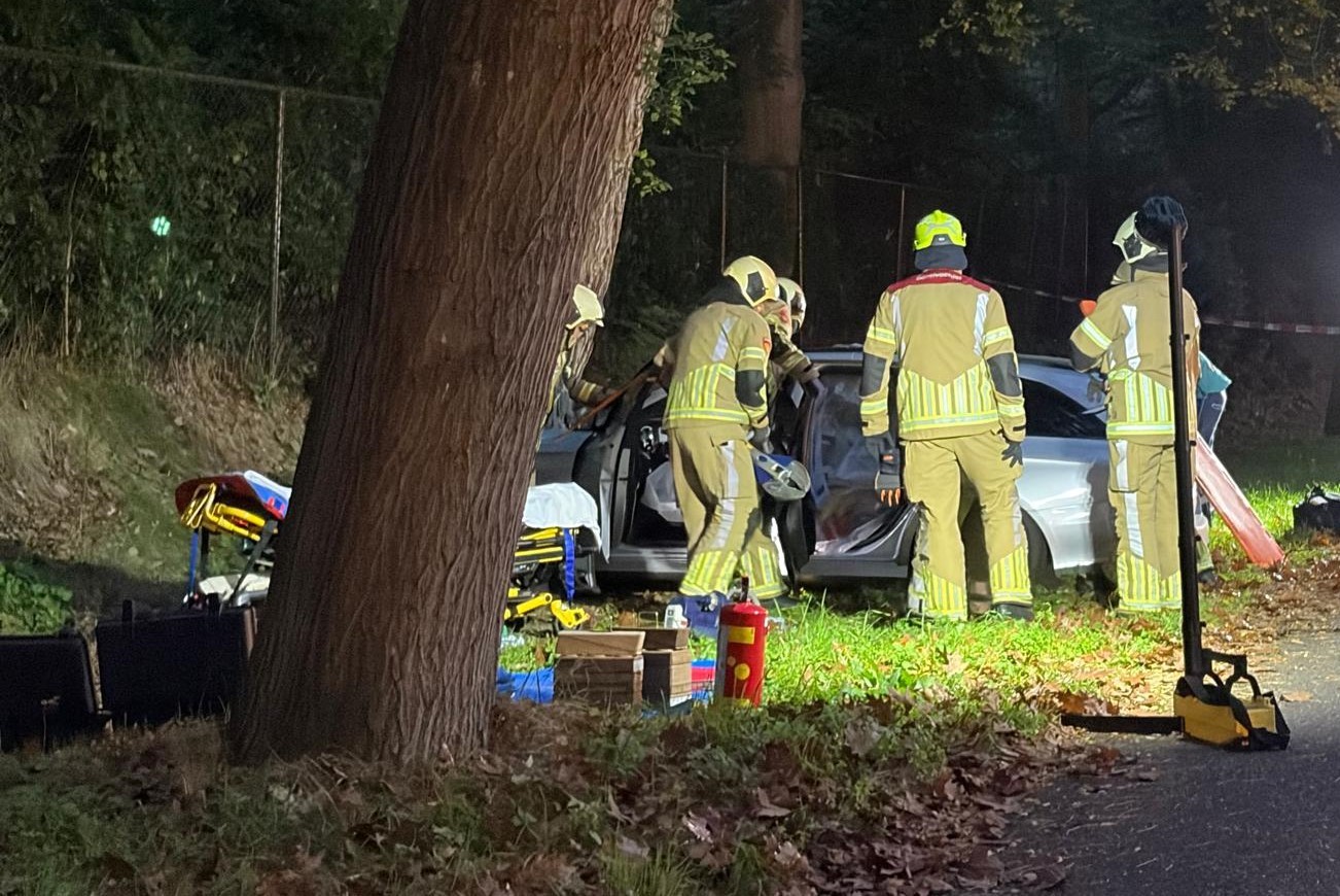 Brandweer bevrijdt automobilist na botsing